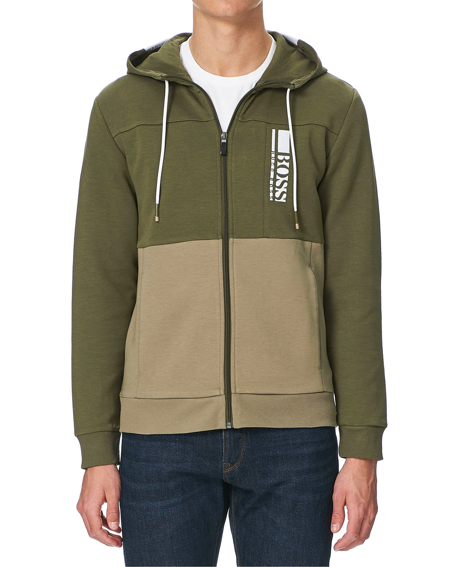 Herre | Trøjer | BOSS GREEN | BOSS Athleisure Saggy Full Zip Hoodie Dark Green
