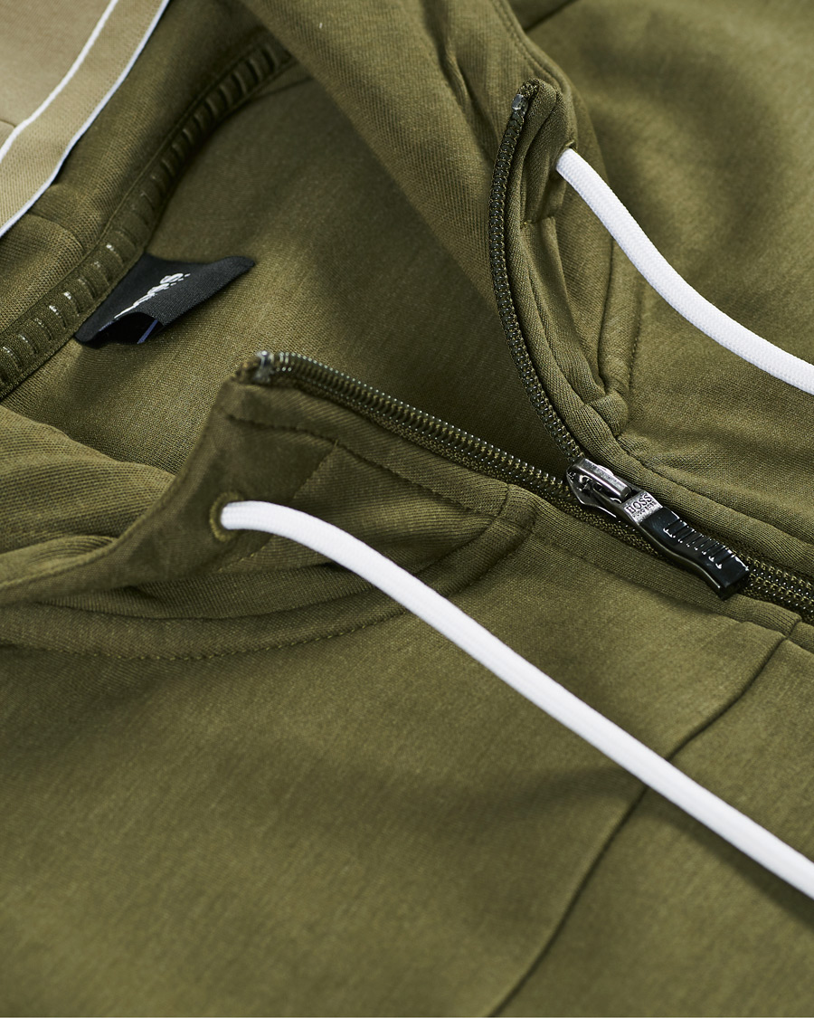 Herre | Trøjer | BOSS GREEN | BOSS Athleisure Saggy Full Zip Hoodie Dark Green