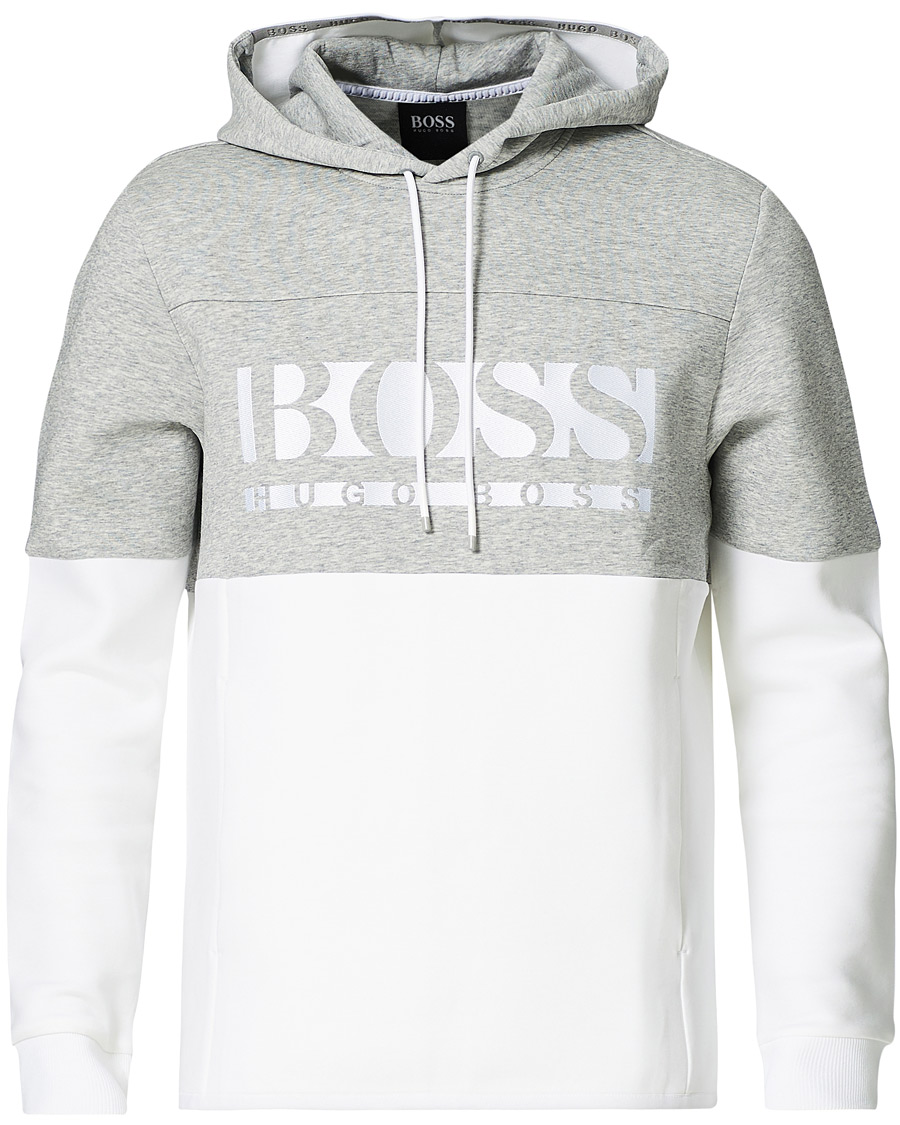 Herre | Trøjer | BOSS GREEN | BOSS Athleisure Soody Block Hoodie Grey/White