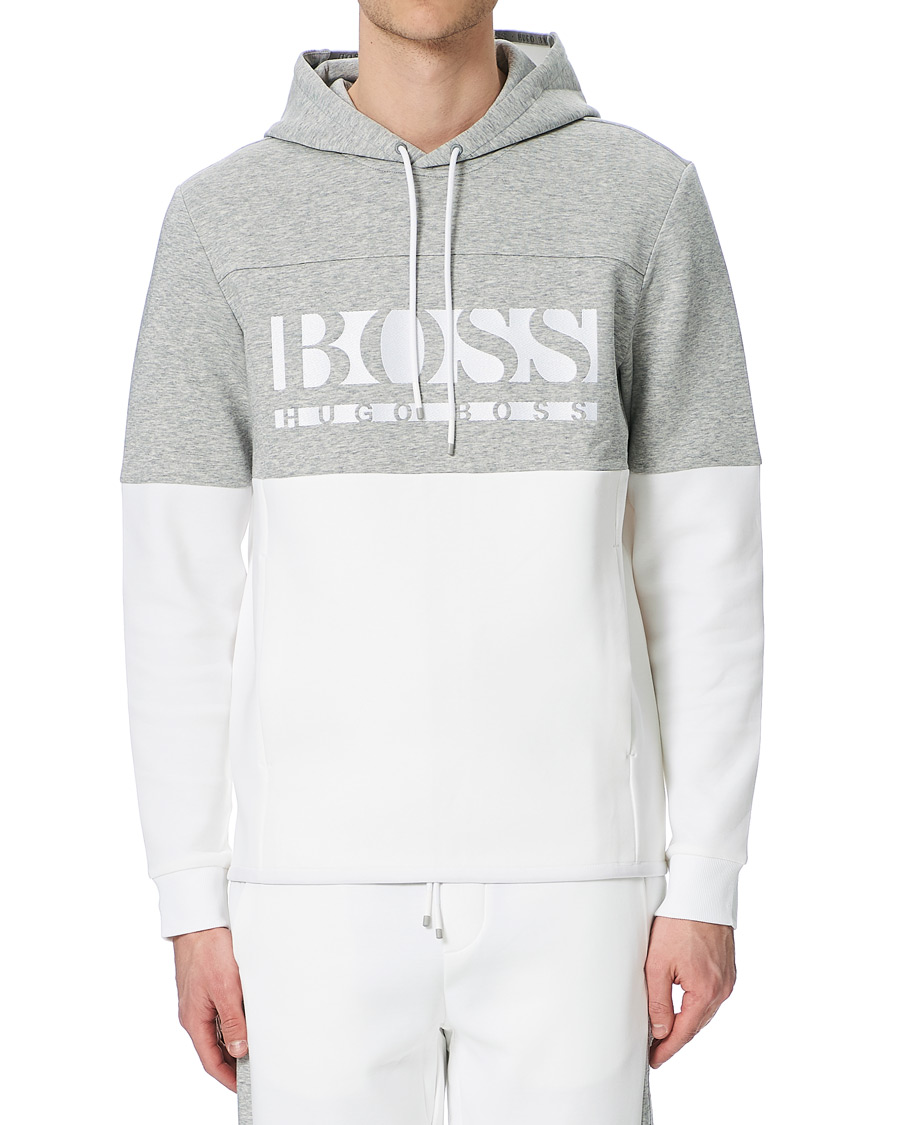 Herre | Trøjer | BOSS GREEN | BOSS Athleisure Soody Block Hoodie Grey/White