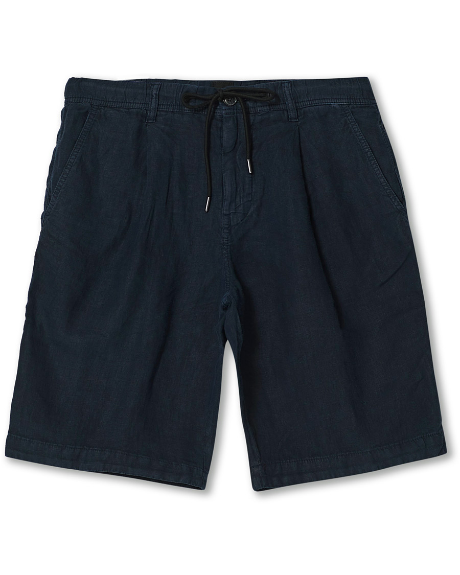 Herre | Shorts | BOSS ORANGE | BOSS Casual Symon Linen Drawstring Shorts Dark Blue