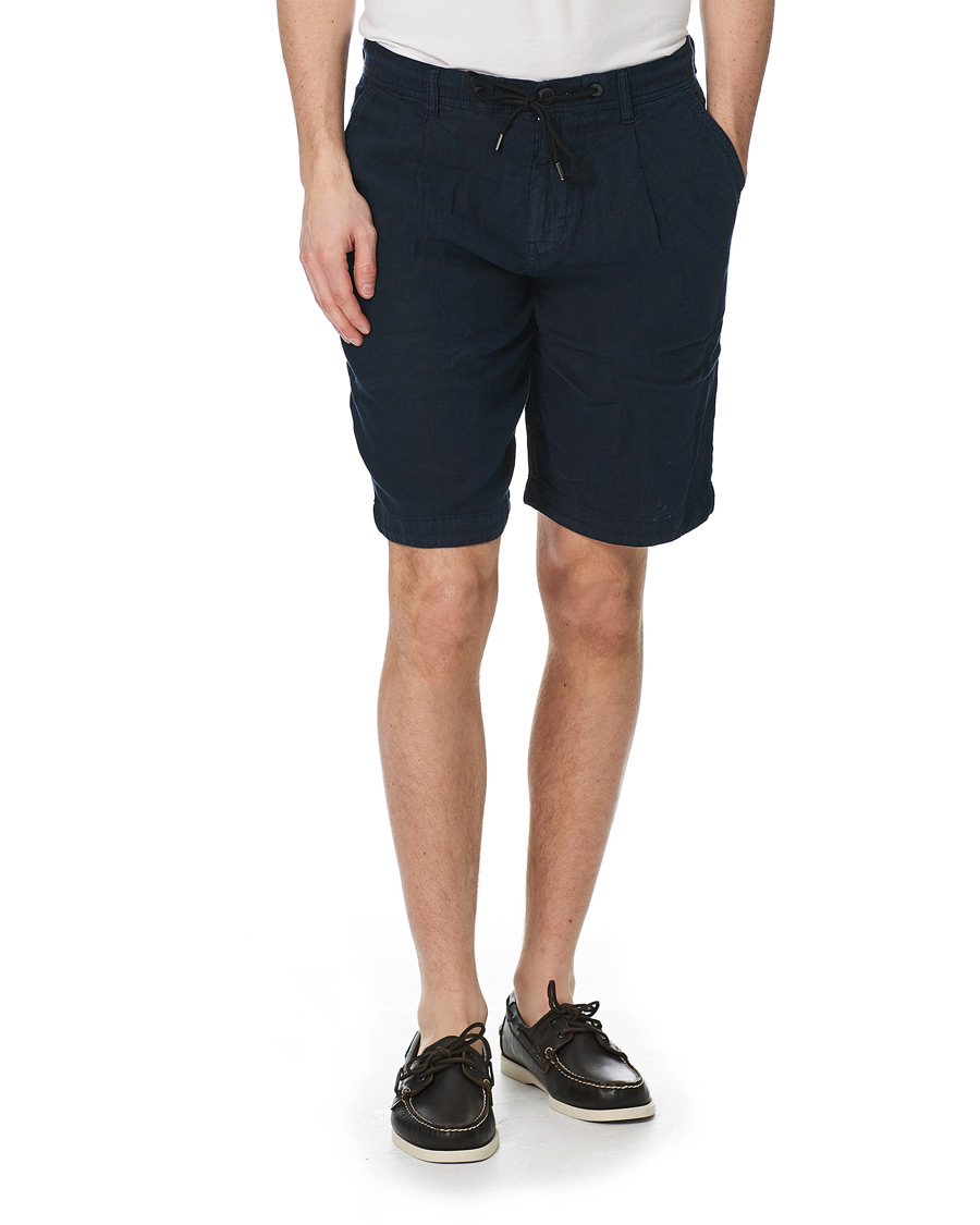 Herre | Shorts | BOSS ORANGE | BOSS Casual Symon Linen Drawstring Shorts Dark Blue