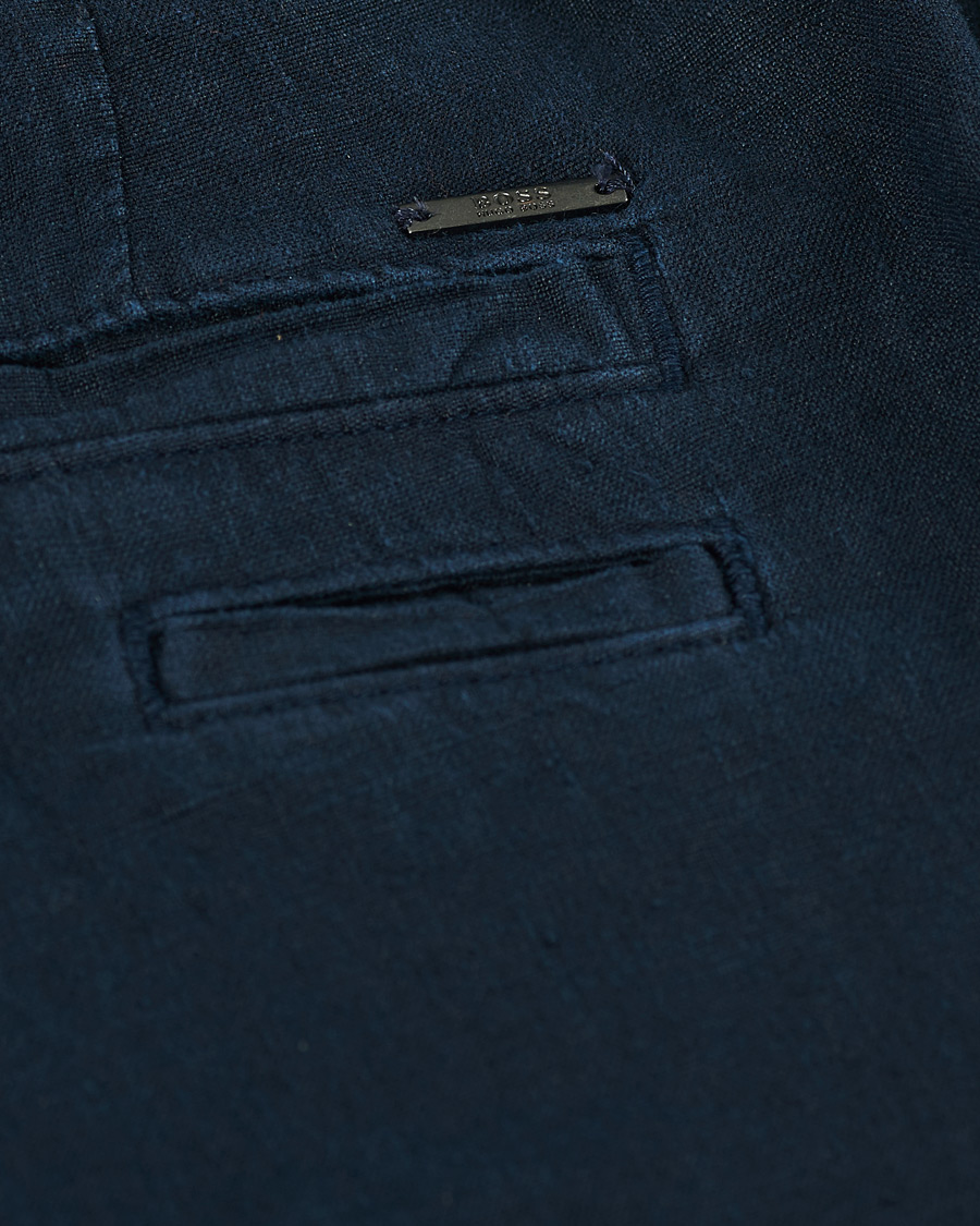 Herre | Shorts | BOSS ORANGE | BOSS Casual Symon Linen Drawstring Shorts Dark Blue