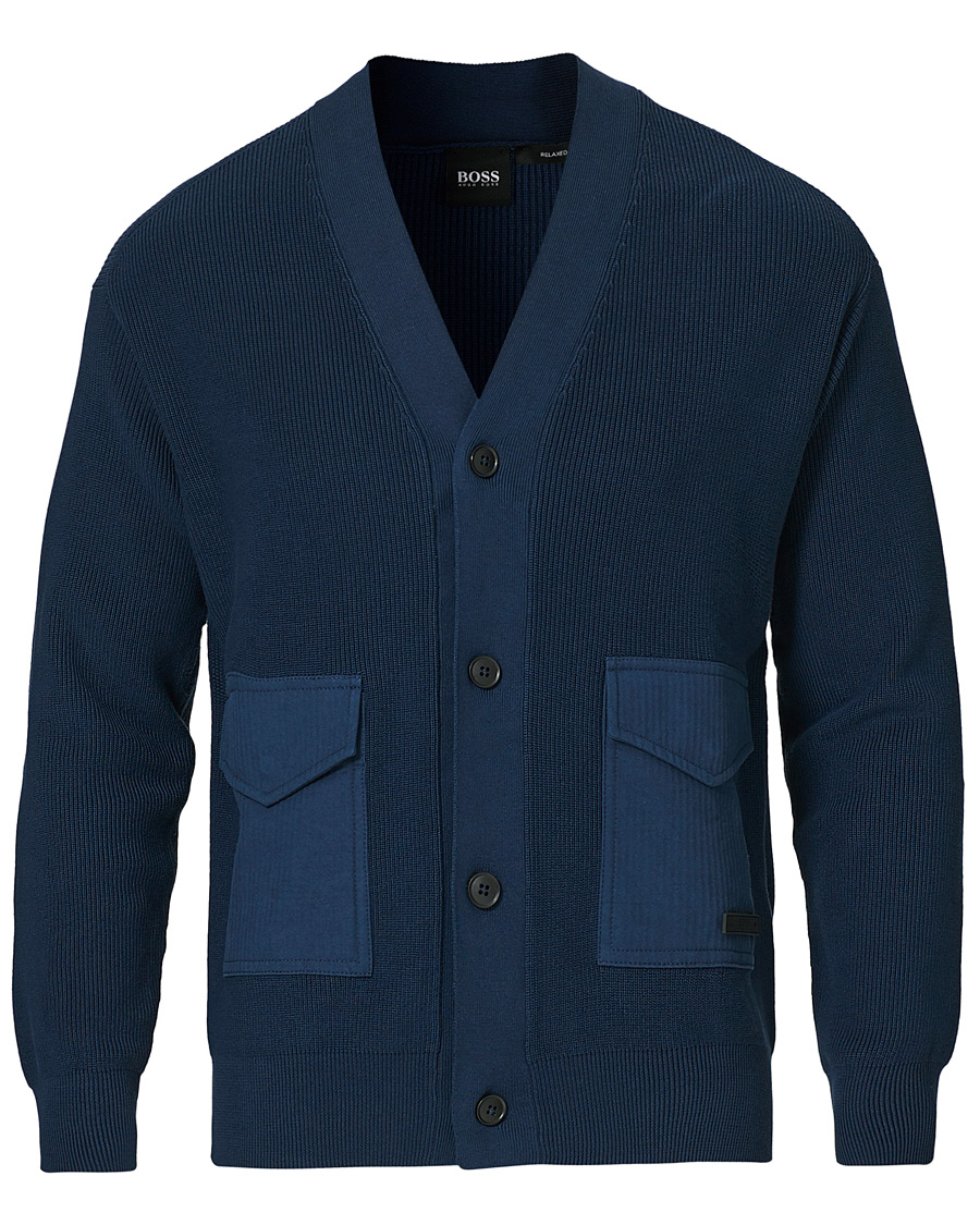Herre | Trøjer | BOSS ORANGE | BOSS Casual Kardione Knitted Cardigan Dark Blue