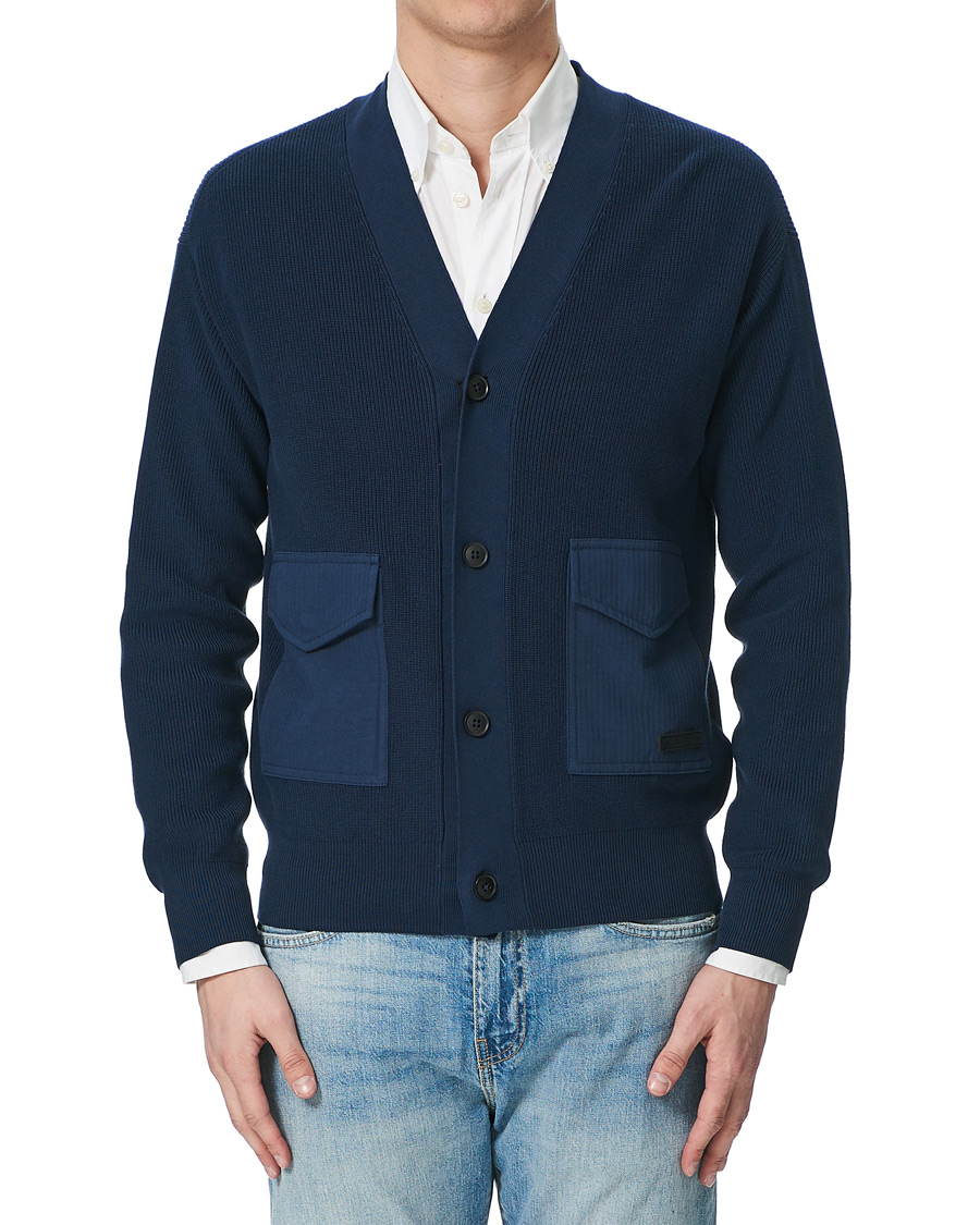 Herre | Trøjer | BOSS ORANGE | BOSS Casual Kardione Knitted Cardigan Dark Blue