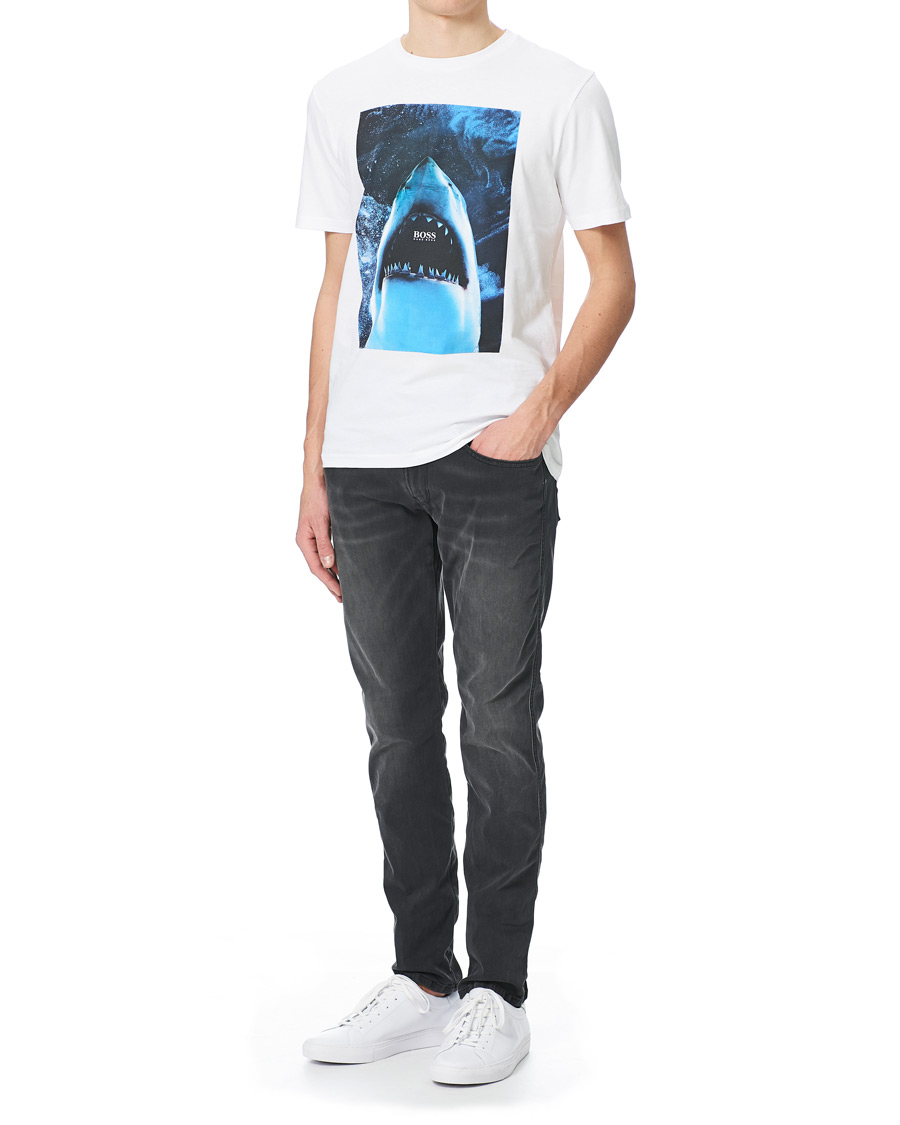 Herre | T-Shirts | BOSS ORANGE | BOSS Casual Noah Printed Shark Crew Neck Tee White