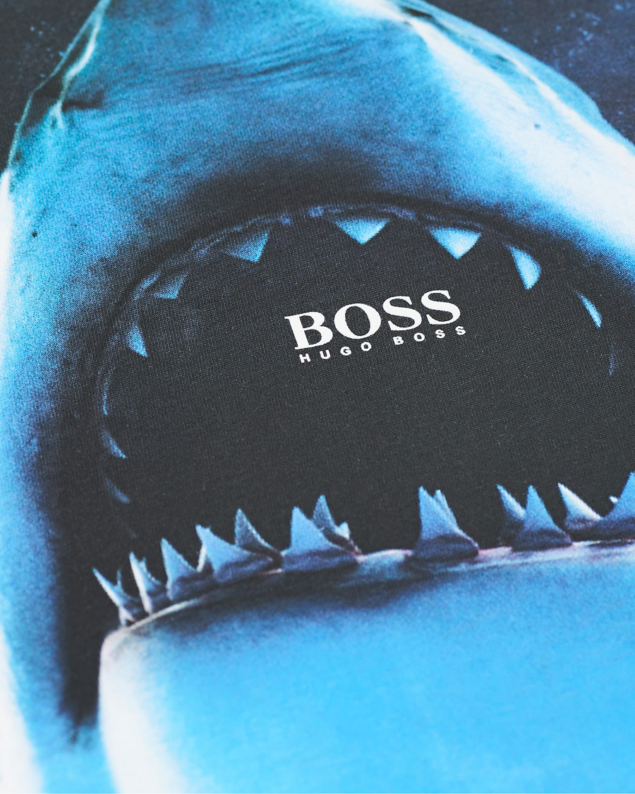 Herre | T-Shirts | BOSS ORANGE | BOSS Casual Noah Printed Shark Crew Neck Tee White