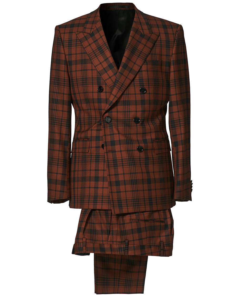 Herre | Jakkesæt | BOSS BLACK | BOSS Cliff/Floyed Wool Check Double Breasted Suit Rust