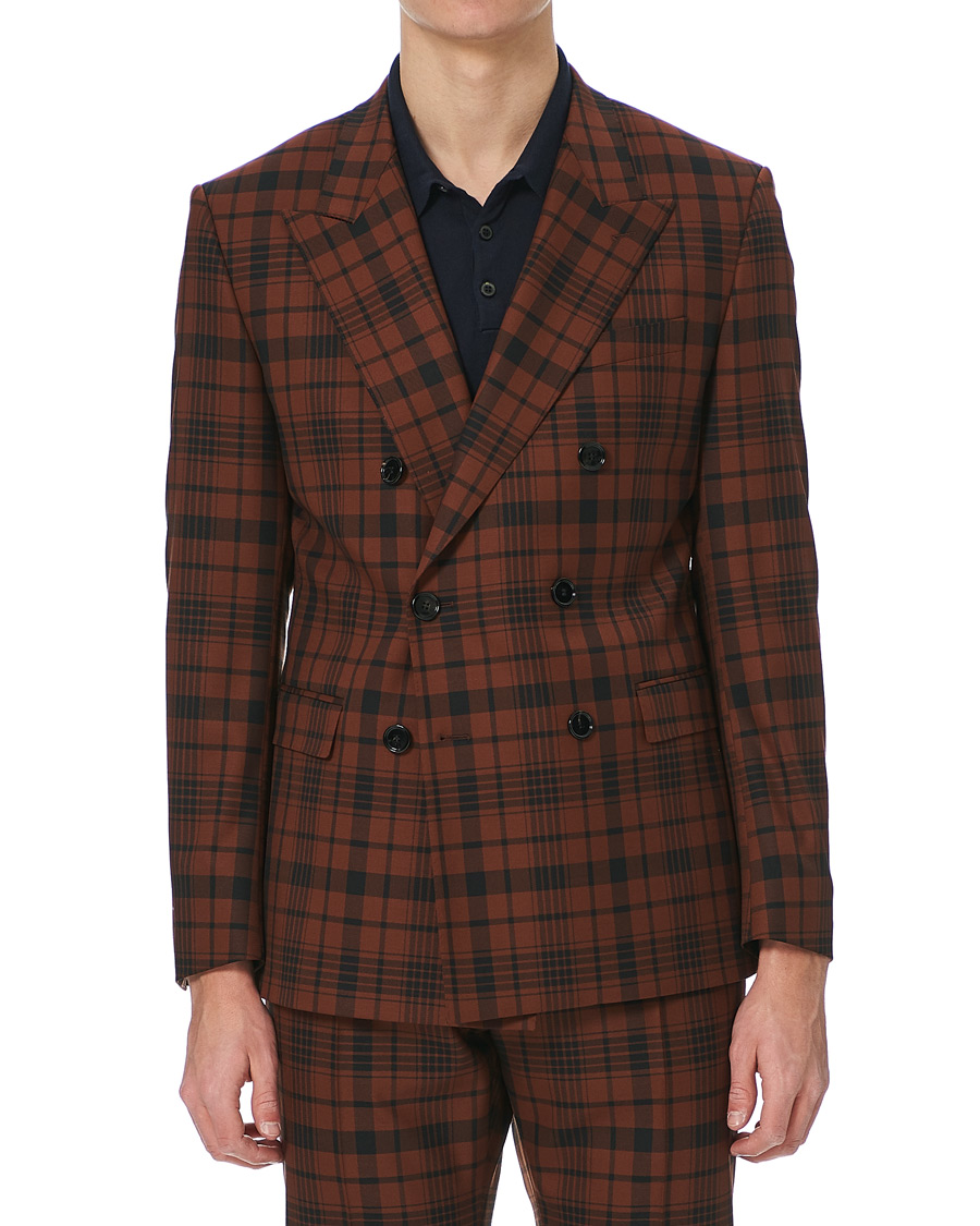 Herre | Jakkesæt | BOSS BLACK | BOSS Cliff/Floyed Wool Check Double Breasted Suit Rust