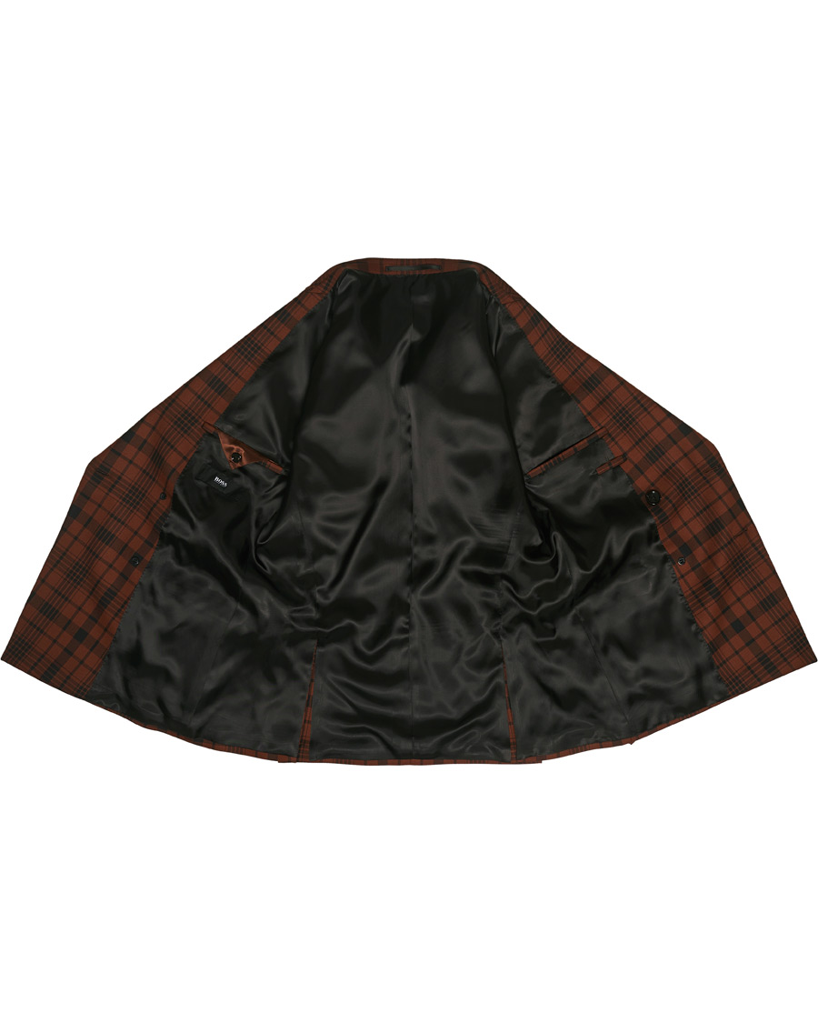 Herre | Jakkesæt | BOSS BLACK | BOSS Cliff/Floyed Wool Check Double Breasted Suit Rust