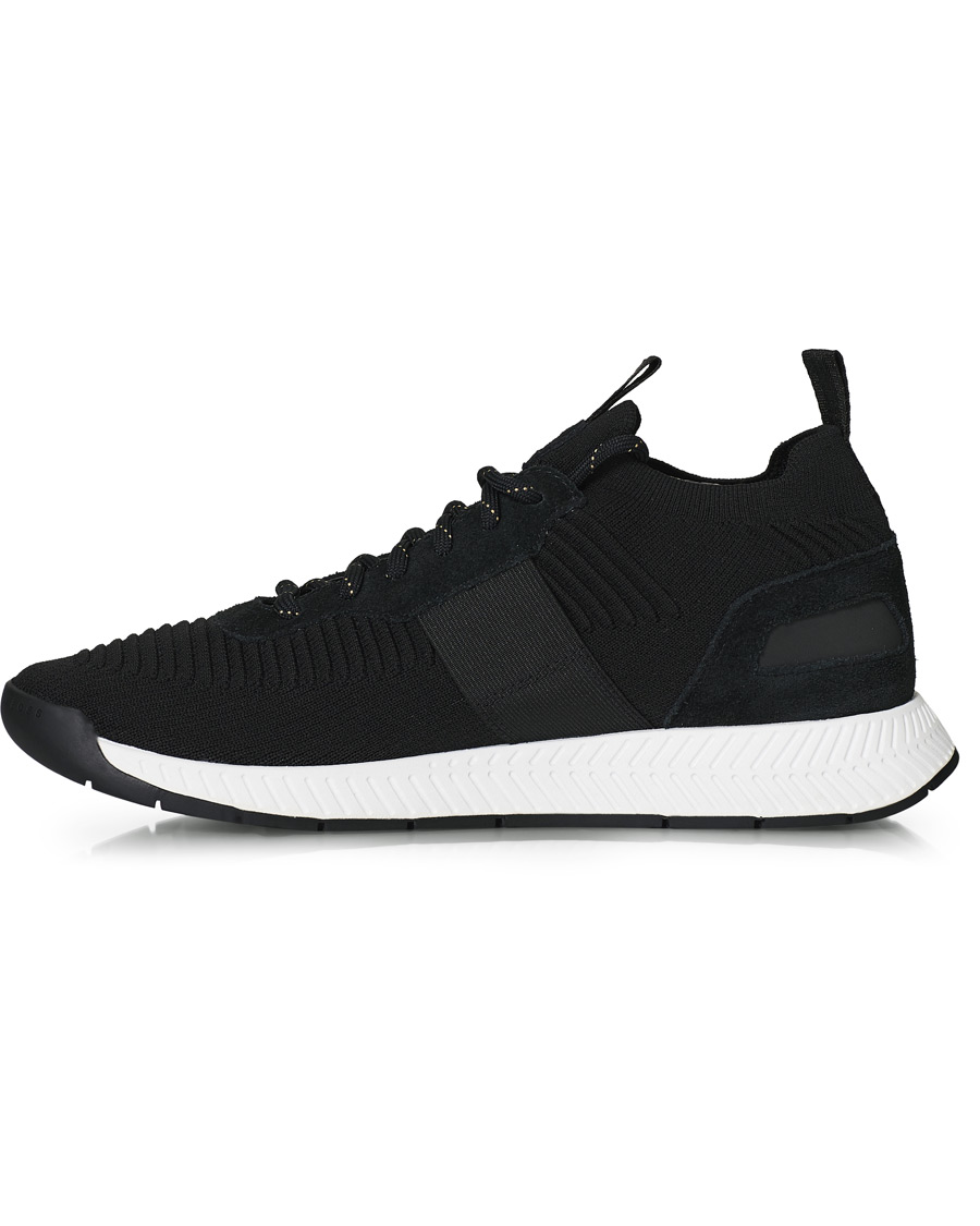 Herre | BOSS Titanium Mesh Running Sneaker Black/Gold | BOSS BLACK | BOSS Titanium Mesh Running Sneaker Black/Gold