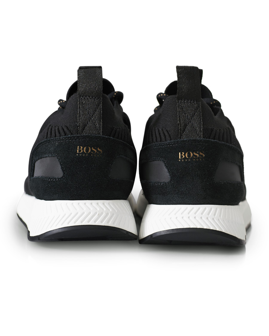 Herre | BOSS Titanium Mesh Running Sneaker Black/Gold | BOSS BLACK | BOSS Titanium Mesh Running Sneaker Black/Gold