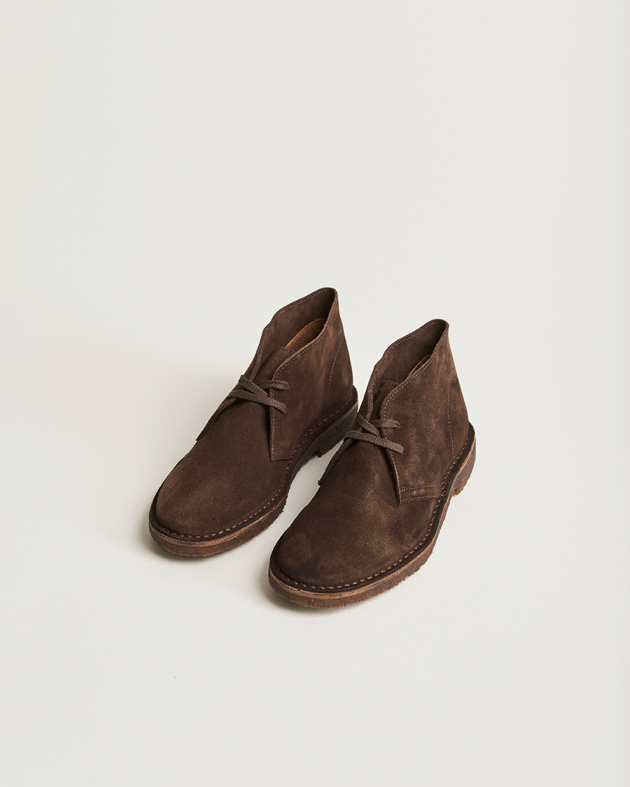 Herre |  | Drake's | Clifford Suede Desert Boots Dark Brown