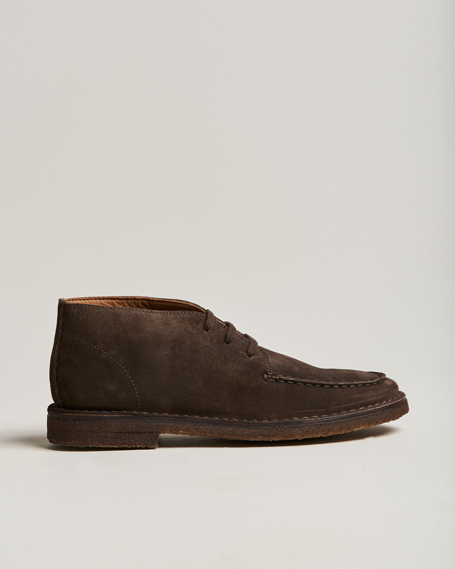 Herre | Støvler | Drake's | Crosby Moc-Toe Suede Chukka Boots Dark Brown