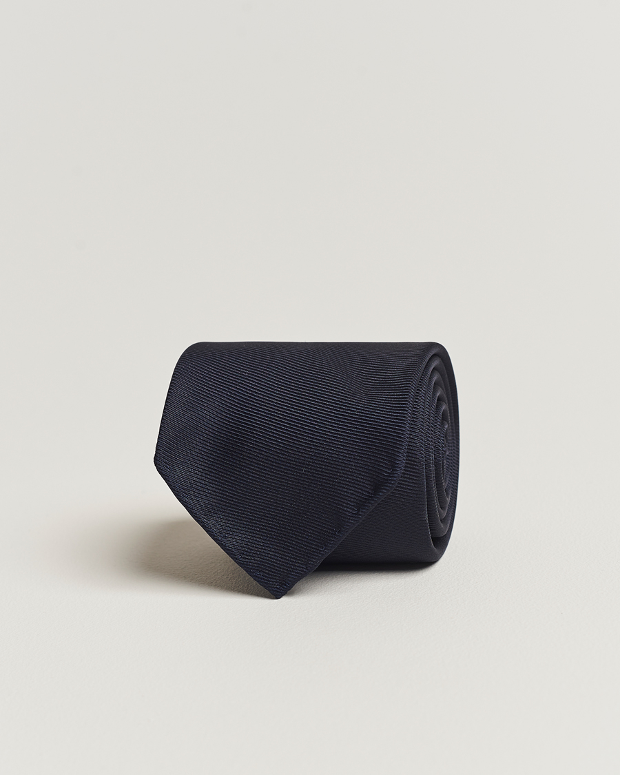 Herre | Drake's Handrolled Woven Silk 8 cm Tie Navy | Drake's | Handrolled Woven Silk 8 cm Tie Navy