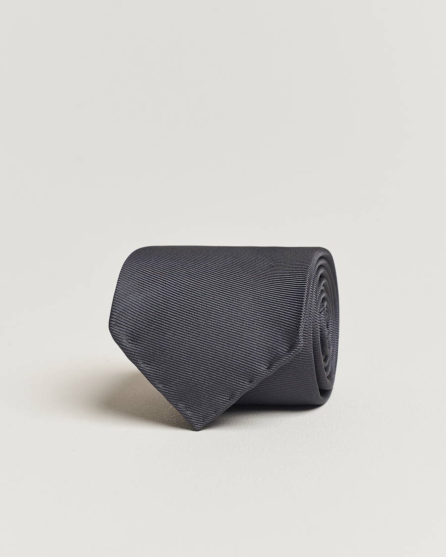 Herre |  | Drake\'s | Handrolled Woven Silk 8 cm Tie Grey