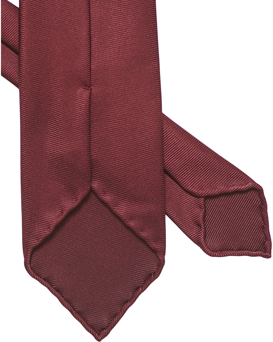 Herre | Drake's Handrolled Woven Silk 8 cm Tie Burgundy | Drake's | Handrolled Woven Silk 8 cm Tie Burgundy