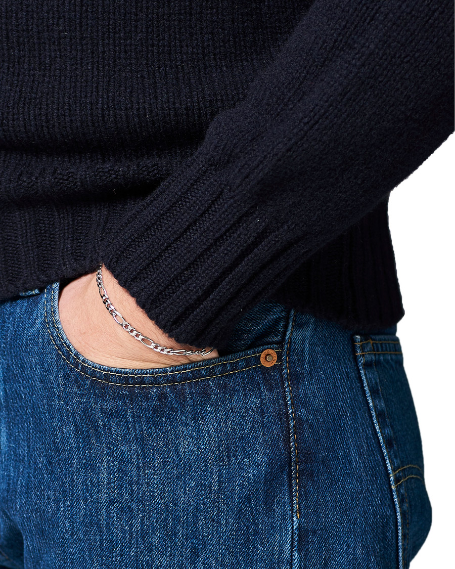 Herre | Tom Wood Figaro Thick Bracelet Silver | Tom Wood | Figaro Thick Bracelet Silver