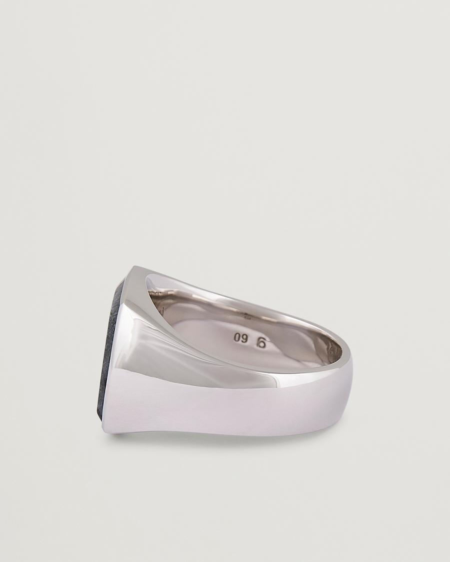 Herre | Smykker | Tom Wood | Cushion Larvikite Ring Silver