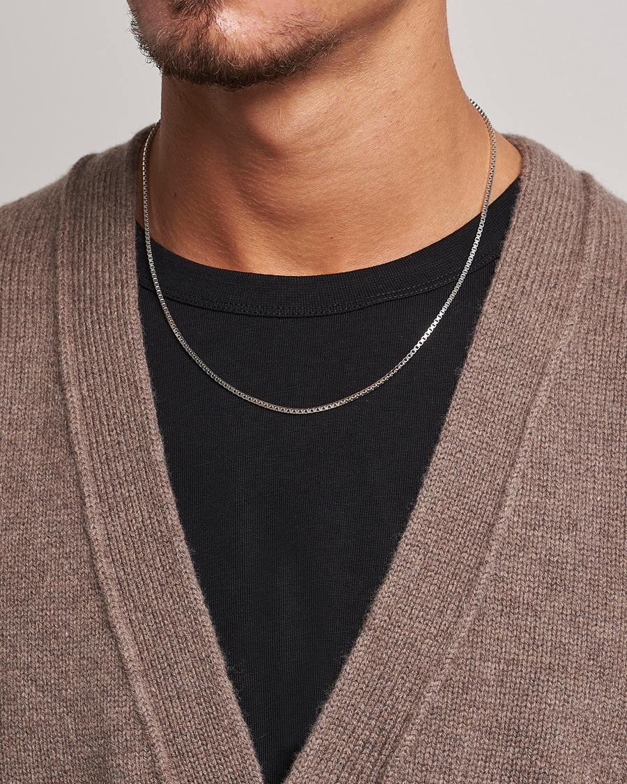 Herre | Tilbehør | Tom Wood | Square Chain M Necklace Silver