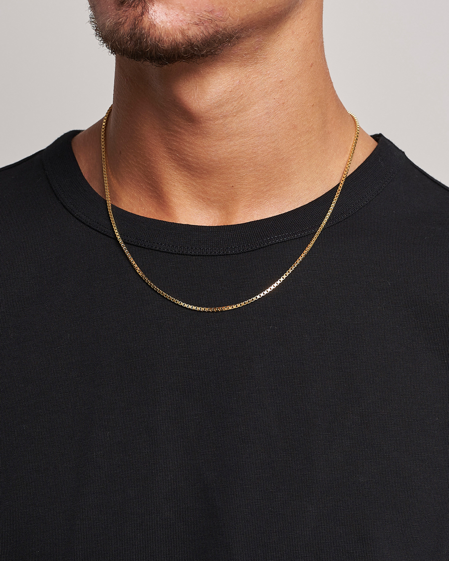 Herre | Udsalg tilbehør | Tom Wood | Square Chain M Necklace Gold