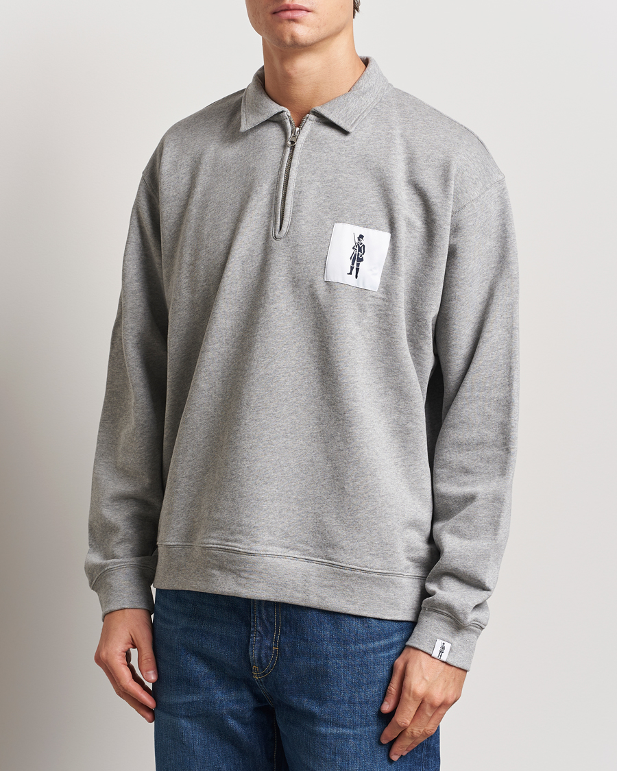 Herre |  | Mackintosh | Dandyman Zip Sweat Grey Melange