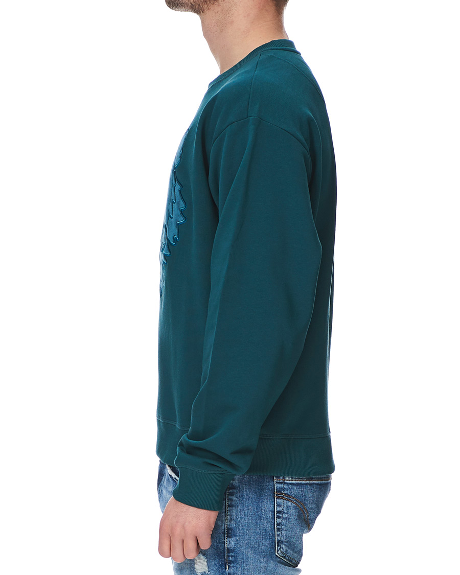 Herre | Trøjer | KENZO | Velvet Tiger Head Crew Neck Sweatshirt Green
