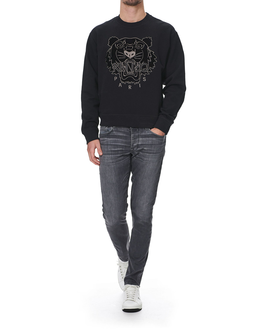 Herre | Trøjer | KENZO | Velvet Tiger Head Crew Neck Sweatshirt Black