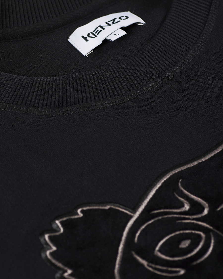 Herre | Trøjer | KENZO | Velvet Tiger Head Crew Neck Sweatshirt Black