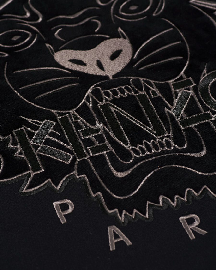 Herre | Trøjer | KENZO | Velvet Tiger Head Crew Neck Sweatshirt Black
