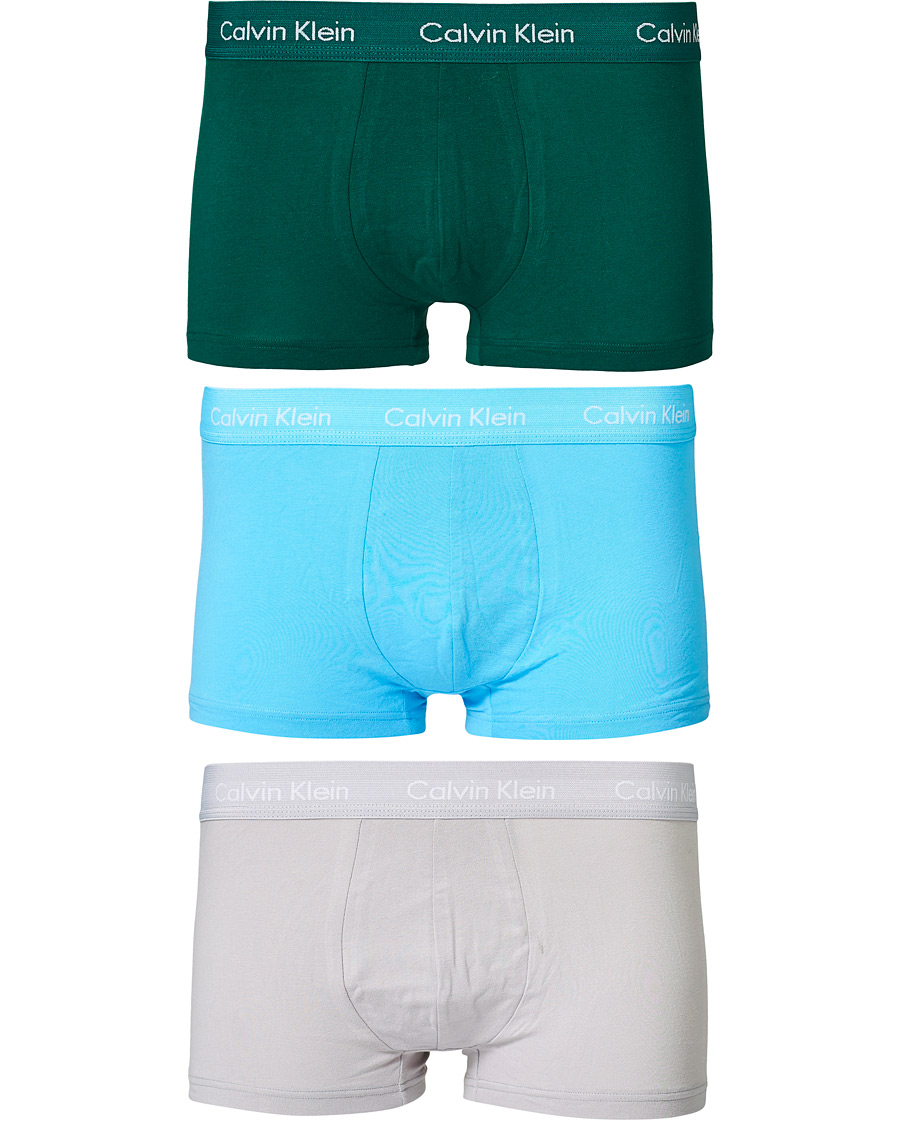 Herre | Undertøj | Calvin Klein | Cotton Stretch Low Rise Trunk 3-Pack Jada Sea/Sky High/Silver