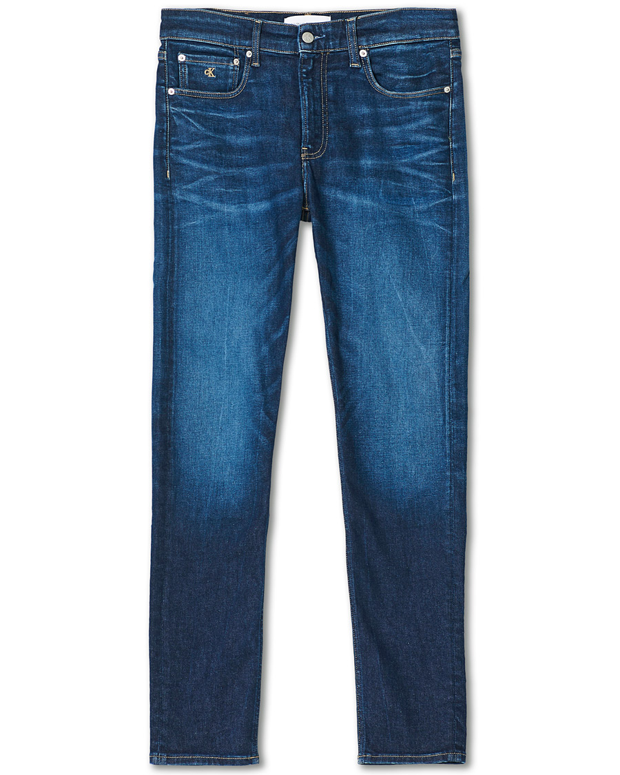 Herre | Jeans | Calvin Klein Jeans | Slim Taper Stretch Jeans Dark Blue