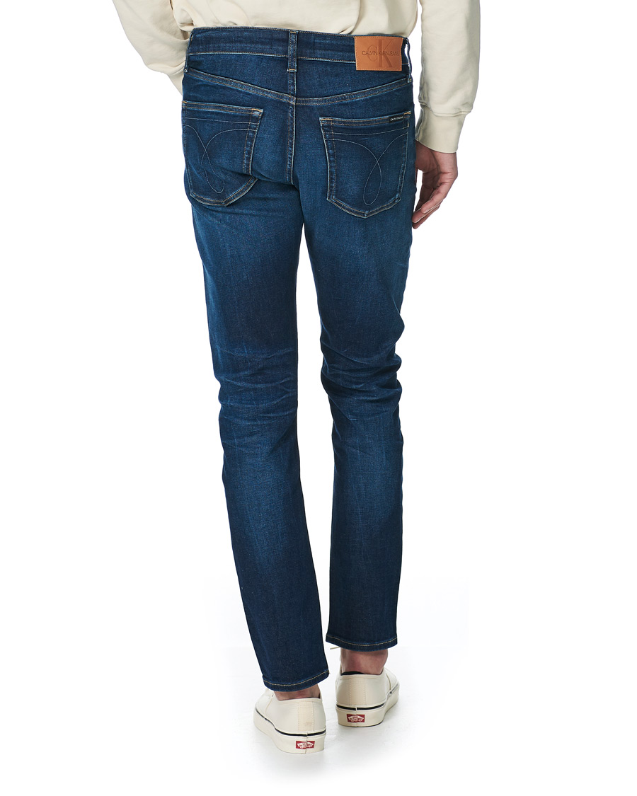 Herre | Jeans | Calvin Klein Jeans | Slim Taper Stretch Jeans Dark Blue