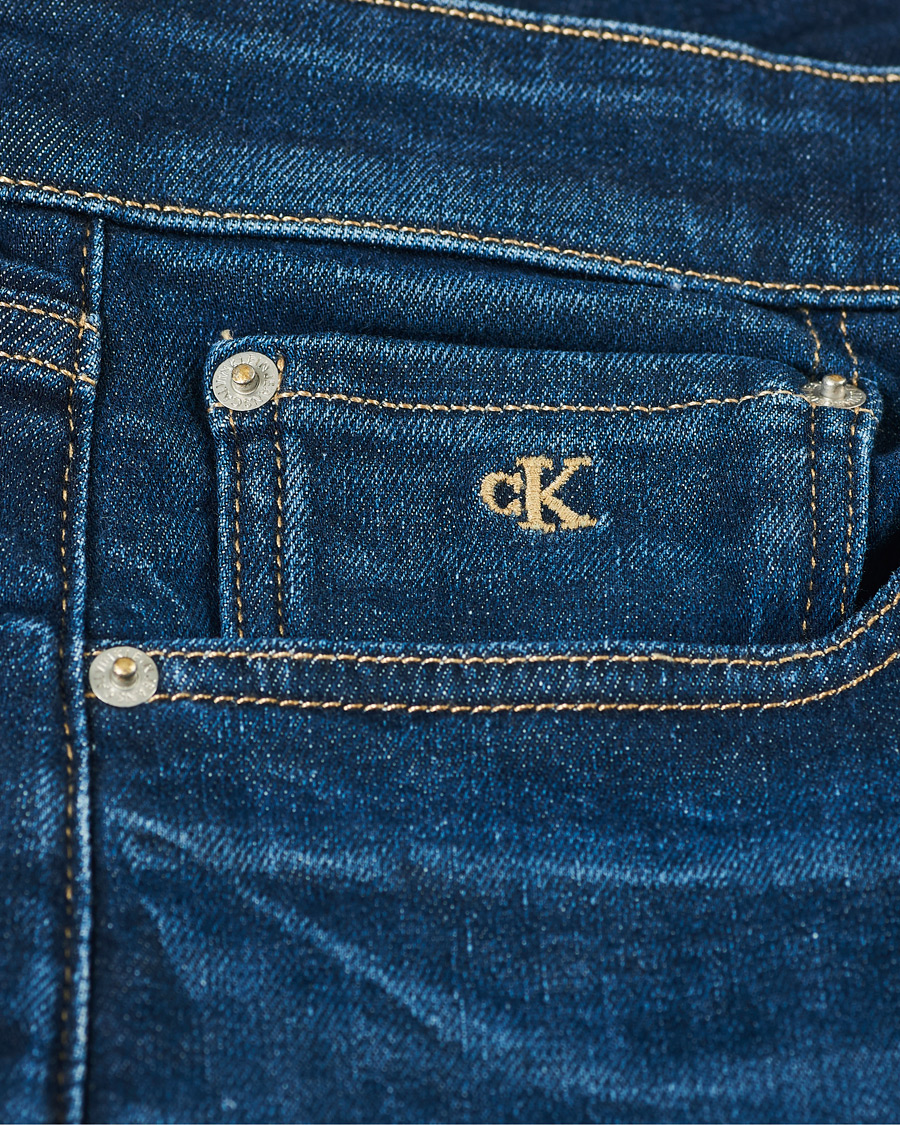 Herre | Jeans | Calvin Klein Jeans | Slim Taper Stretch Jeans Dark Blue