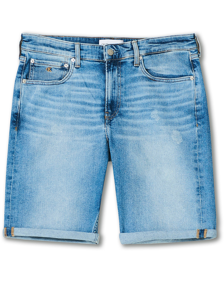 Herre | Shorts | Calvin Klein Jeans | Regular Fit Stretch Denim Shorts Light Blue