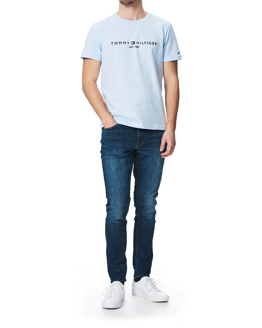 Herre | T-Shirts | Tommy Hilfiger | Logo Crew Neck Tee Sweet Blue