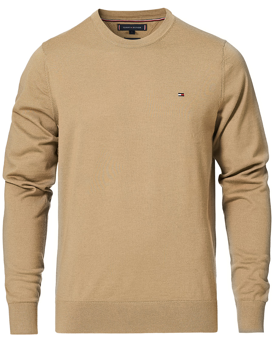 Herre | Trøjer | Tommy Hilfiger | Fine Gauge Merino Wool Crew Neck Camel
