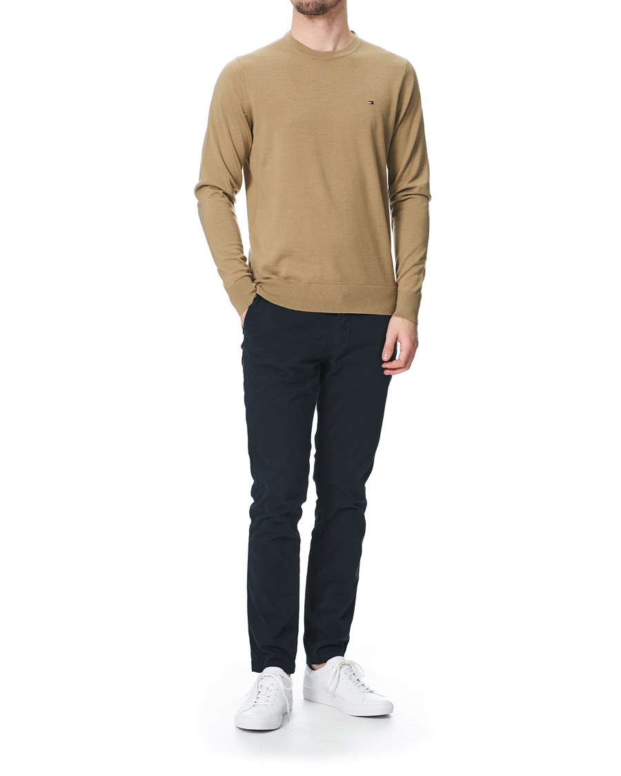 Herre | Trøjer | Tommy Hilfiger | Fine Gauge Merino Wool Crew Neck Camel