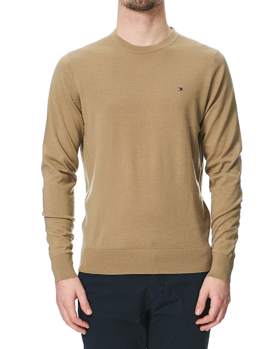 Herre | Trøjer | Tommy Hilfiger | Fine Gauge Merino Wool Crew Neck Camel
