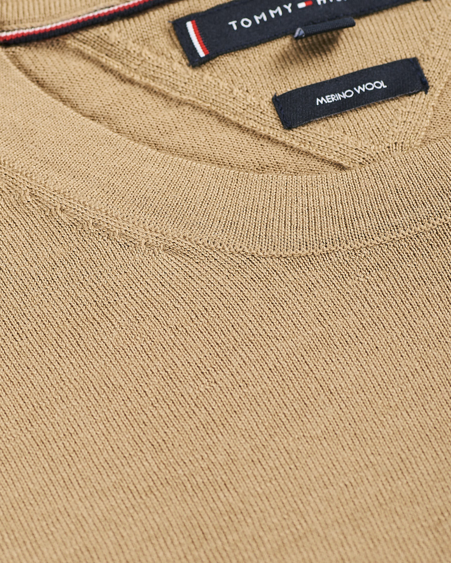 Herre | Trøjer | Tommy Hilfiger | Fine Gauge Merino Wool Crew Neck Camel