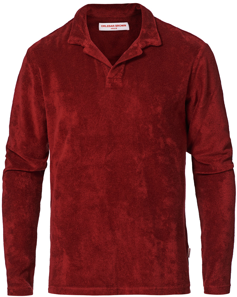 Herre | Trøjer | Orlebar Brown | Terry Long Sleeve Polo Mulberry