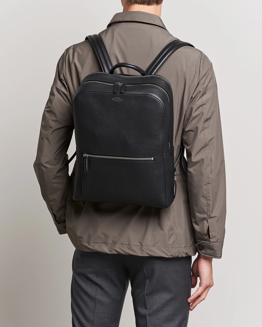 Herre | Tasker | Smythson | Ludlow Zip Around Backpack Black