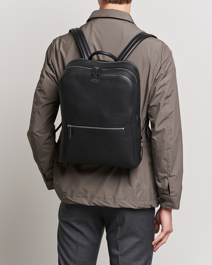 Herre | Tasker | Smythson | Ludlow Zip Around Backpack Black