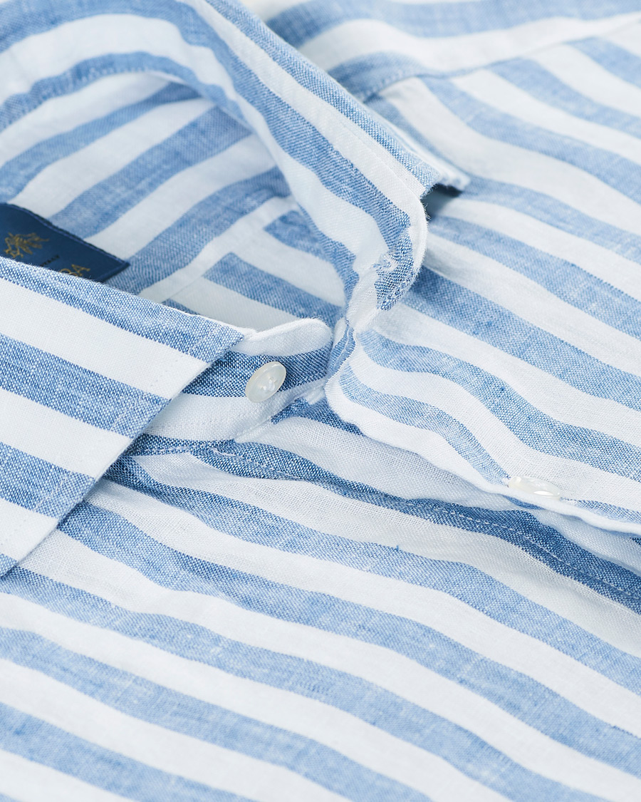 Herre | Skjorter | Barba Napoli | Dandylife Slim Fit Striped Linen Shirt Blue