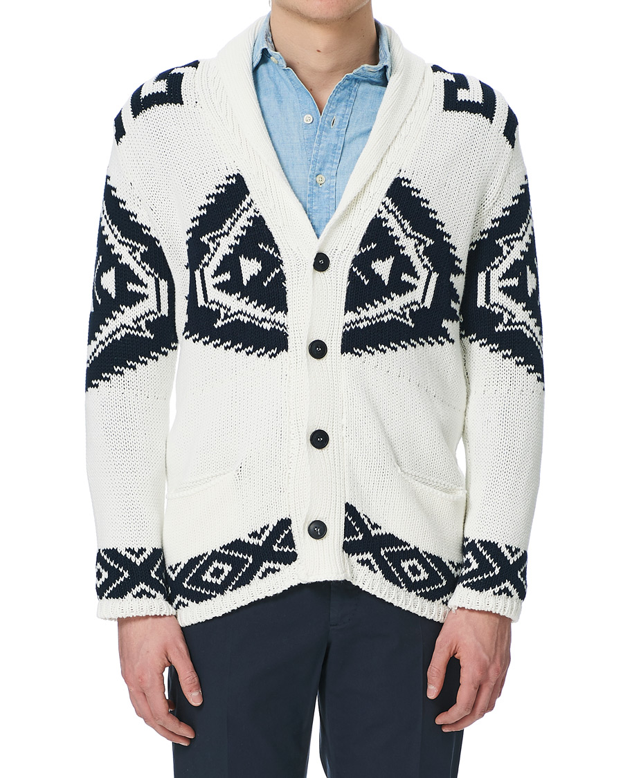 Herre | Trøjer | Altea | Azteco Shawl Collar Cardigan Optic White