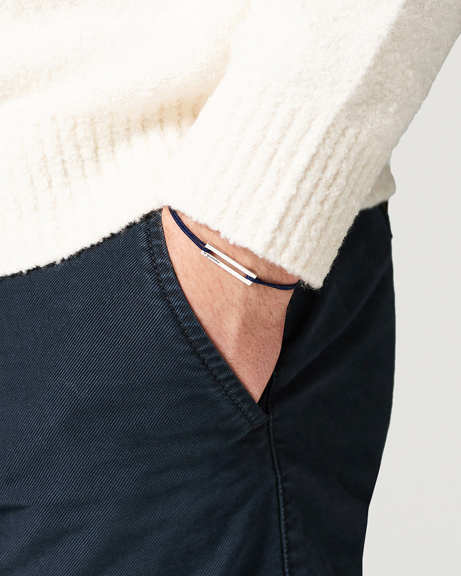 Herr | Armband | LE GRAMME | Cord Bracelet Le 17/10 Navy/Sterling Silver