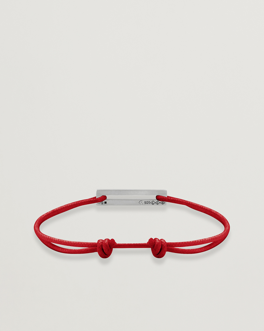 Herre | Smykker | LE GRAMME | Cord Bracelet Le 17/10 Red/Sterling Silver
