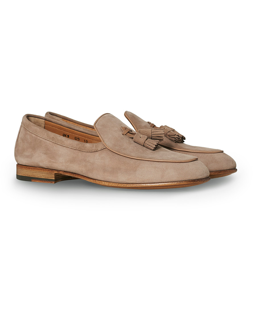 Herre | Santoni Belgian Loafer Sand Suede | Santoni | Belgian Loafer Sand Suede