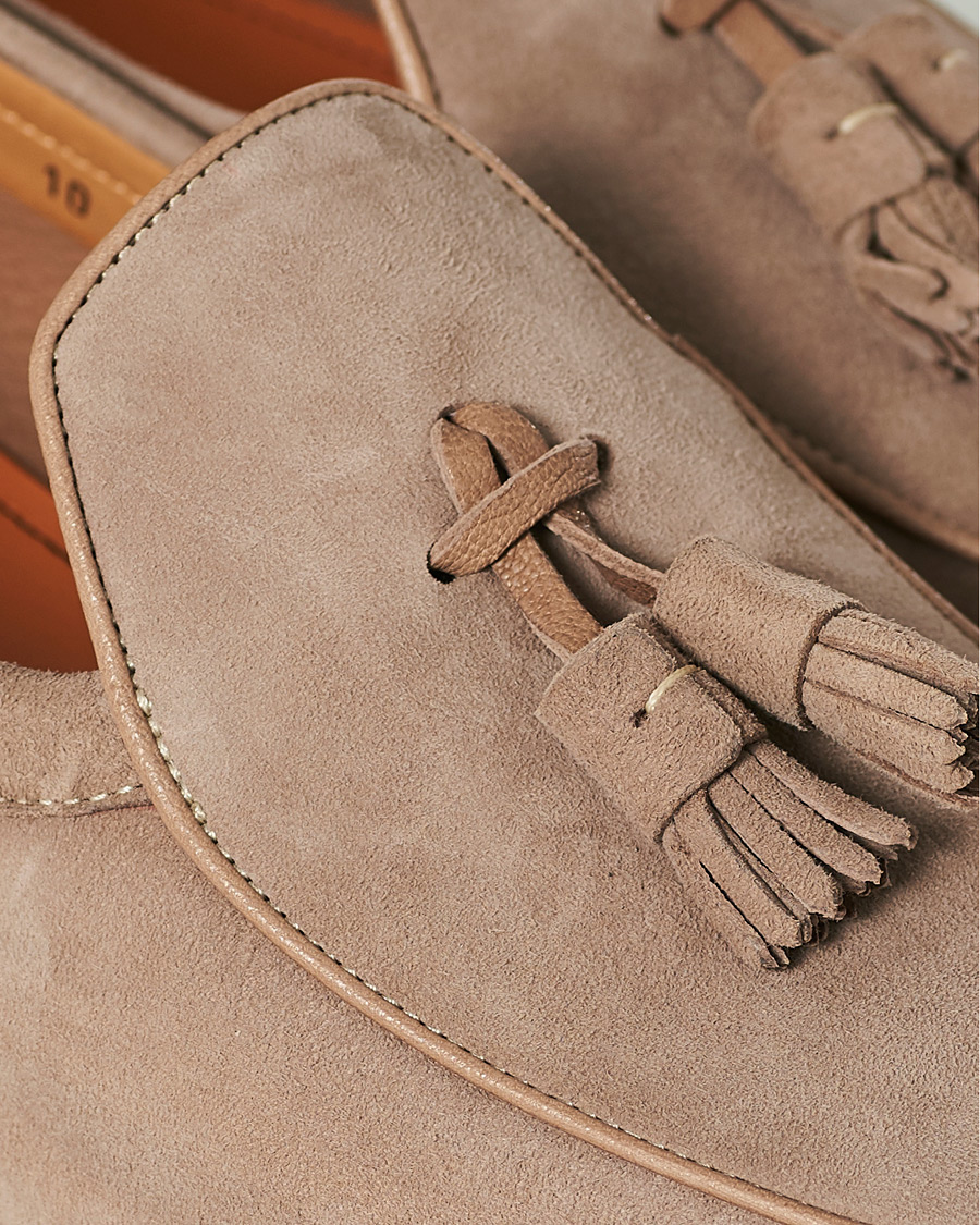 Herre | Santoni Belgian Loafer Sand Suede | Santoni | Belgian Loafer Sand Suede