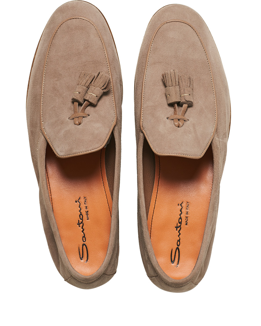 Herre | Santoni Belgian Loafer Sand Suede | Santoni | Belgian Loafer Sand Suede